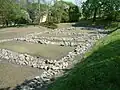 Le site archéologique de Giecz, révélant des vestiges datant du VIIIe&nbsp;siècle.