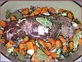 Gigot de sept heures à la brayaude (avant la cuisson).