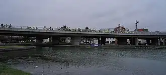 Le pont Charles-de-Gaulle emprunté par des manifestants lors du mouvement des Gilets jaunes