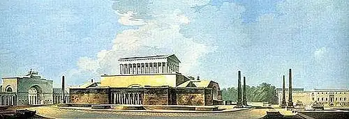 Plan de Gilly pour le monument à Frederick&nbsp;II de Prusse, à Berlin 1797.