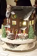 Avec escalier et sapins de Noël.