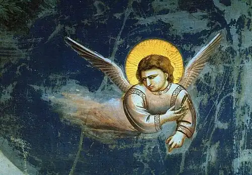 Détail de l'ange dans les cieux.