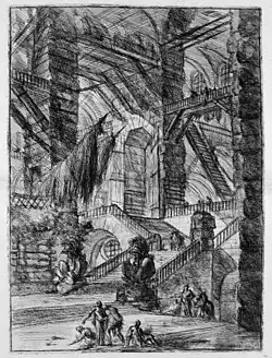 Planche VIII : L'Escalier aux trophées.