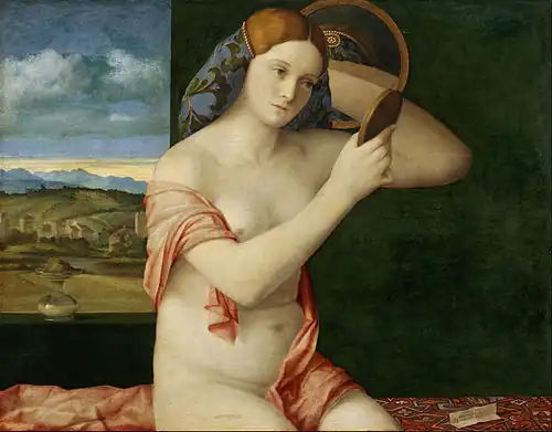 Jeune femme nue au miroir, 1515, huile / toile, 62 × 79 cm. Musée d'histoire de l'art de Vienne