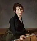 Guillaume Guillon Lethière, Femme appuyée sur un porte-feuille, vers 1799, Worcester Art Museum