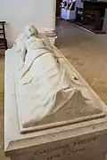 Gisant de Béatrix Fouace (vers 1890), église Saint-Martin de Réville.