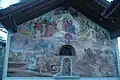 Le Jugement dernier sur la façade de l'église de Lignod.
