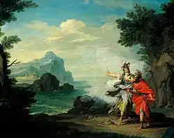 Athéna révélant Ithaque à Ulysse, Giuseppe Bottani (XVIIIe&nbsp;siècle).