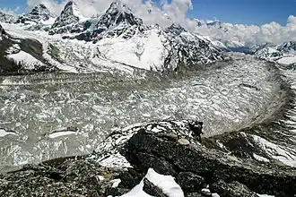 Vue sur le glacier de Ngozumpa.