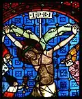 Vitrail représentant la Crucifixion.