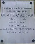 Plaque commémorative dans le 12e arrondissement de Budapest