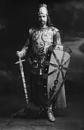 Jules Godart dans le rôle de Lohengrin en 1909.