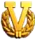 Insigne "V" en or avec couronne pour six récompenses ou plus