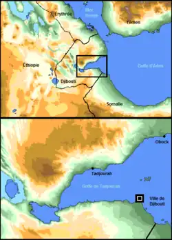 Carte du golfe de Tadjoura.