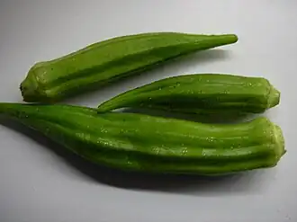 Fruit de l'Abelmoschus esculentus : le Gombo.