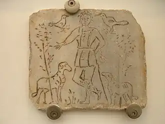 Le Bon Pasteur (IVe&nbsp;siècle), musée des Thermes de Dioclétien, Rome.
