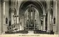 Vue intérieure de la nouvelle église au début du XXe&nbsp;siècle (carte postale).