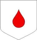 D'argent à une goutte de sang