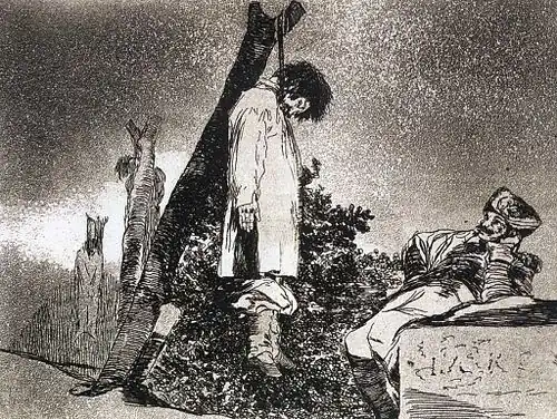 Ici non plus, no 36 des Désastres de la guerre (vers 1812)