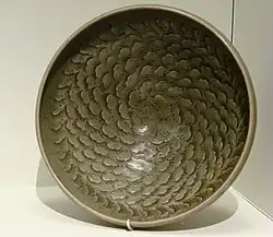 Céramique de Yaozhou, plat en Céladon du Nord, VIIIe siècle