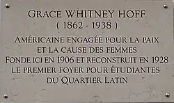 Grace Whitney Hoff est la fondatrice du Foyer international des étudiantes, au no&nbsp;93.