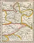 Carte du comté de Ravensberg du XVIIe&nbsp;siècle.