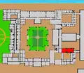 Situation de l'église dans le plan du palais d'Hiver.
