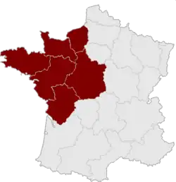 Le Grand Ouest français selon l'Agence d'urbanisme de la région nantaise.