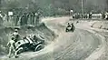 Accident de Richez au virage de Londinières, pour la Coupe de la Commission sportive;