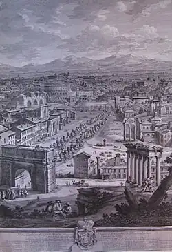 Vue du forum en 1765 par Giuseppe Vasi.