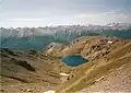 Le lac du Grand Laus (2&nbsp;579&nbsp;m) vu depuis le col du Malrif