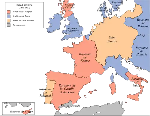 carte de l'Europe, avec des zones rouges, oranges et bleus