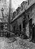 Entrée de la prison de la Force en 1827