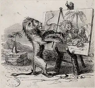Le Lion abattu par l'Homme.