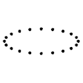 Animation d'un anneau de particule subissant l'effet d'une onde gravitationnelle polarisée. Démarrant en cercle, il est déformé pour devenir un ovale horizontal, redevenir un cercle, puis devenir un ovale vertical, avant de reboucler.