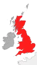Figure 1 :Localisation de l'Île de Grande-Bretagne (codée parfois GB).