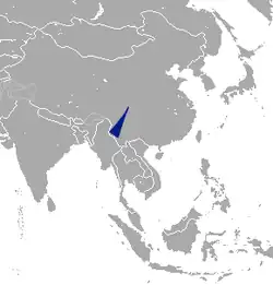 Carte d'Asie avec une flèche vers le centre de la Chine