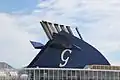 Cheminée unique du navire.