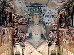 Maitreya. Peintures et sculpture de la dynastie des Liang du NordGrotte N° 275.