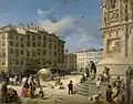 Piazza del Duomo à Milan (vers 1850).