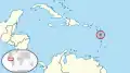 La Guadeloupe dans la Caraïbe.