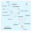 La Guadeloupe dans les Petites Antilles.