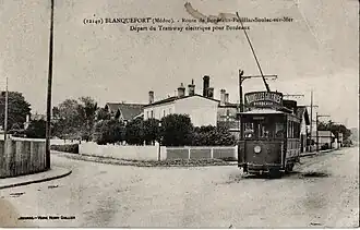 Le tramway sur la route de Bordeaux-Pauillac-Soulac-sur-Mer