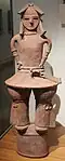 Haniwa d'homme armé, h. environ 120 cm, VIe&nbsp;siècle, musée Guimet.