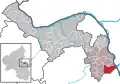 Localisation de Guntersblum dans la Verbandsgemeide et dans l'arrondissement