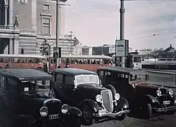 Un autochrome du Royal Swedish Opera à Stockholm, Suède, 1934.