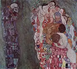 Vie et Mort (1908-1911), huile sur toile (178&nbsp;×&nbsp;198&nbsp;cm), musée Leopold (Vienne).