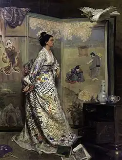 Gustave Léonard de Jonghe, L'Éventail japonais ou L'Admiratrice du Japon (vers 1865).
