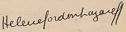 signature de Hélène Lazareff