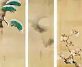 Sakai Hōitsu (1761-1828), Neige, Lune et Fleurs.